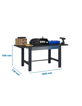Etabli SIMONWORK BT6L METAL 1BOX 1800x735 ANTRACITE - 830x1800x730 600Kg - SIMONRACK