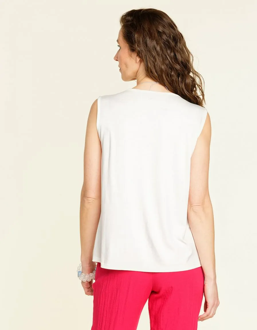 Top blanc bi-matière - Collection